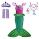 thumbnail image 3 of Disney-traje de baño de cola de sirena para niña, conjunto de Bikini con corona, traje de baño para fiesta de natación, disfraz de sirena, 3 of 5