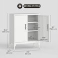 thumbnail image 3 of HOMCOM Metal Storage Cabinet with Lock, Steel Garage Cabinet, White, 3 of 10