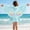 Light Blue, variant on Girls' Butterfly Swim Cover Up Hooded Terry Zip-Up Bathing Towel Suit Wrap with Pockets Beach Pool Clothes Size 4-15