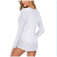thumbnail image 3 of T-shirts à Col en V à Manches Longues pour Femmes Blouse Henley Manches Longues, 3 of 4