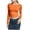 Orange, variant on Women's Dressy Casual Boat Neck Tops Long Sleeve T Shirts Fall Basic Tops Slim Fit Brown M