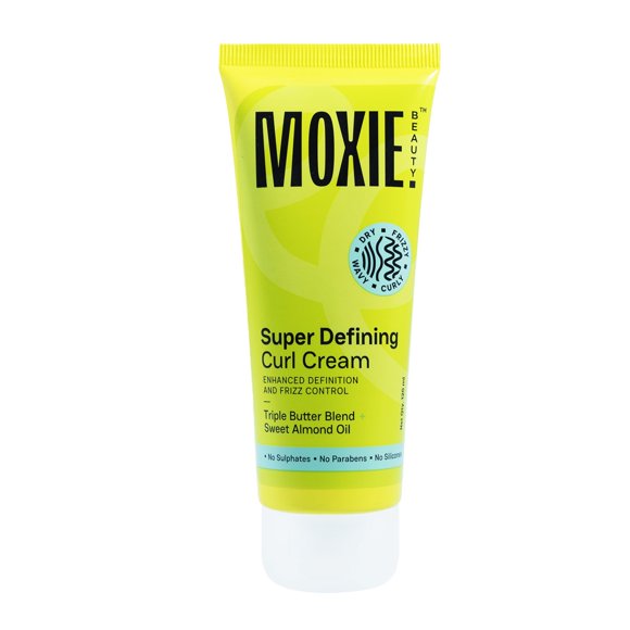 Moxie Beauty Super Defining Curl Cream - 96% Hair Moisture Retained | For Curly Wavy Hair | Made With Mango Seed, Cocoa Butter Almond Oil | (120 ml)