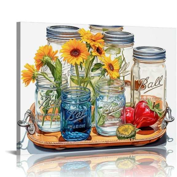 Nawypu Rustic Wall Art Daisy Butterfly Gift Canvas Vintage Floral Wall Art Flowers Inspirational Picture For Bedroom Living Room Bathroom Office Wall Decor Framed Home Decorations Ready To Hang