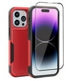 thumbnail image 1 of Xhy iPhone 14 Pro Max Case with Screen Protector 2 in 1 Double Layer Rugged Drop Resistant Military Grade Full Body Protection Durable Detachable for iPhone 14 Pro Max 6.7 inch 2022 Phone - Red Black, 1 of 6