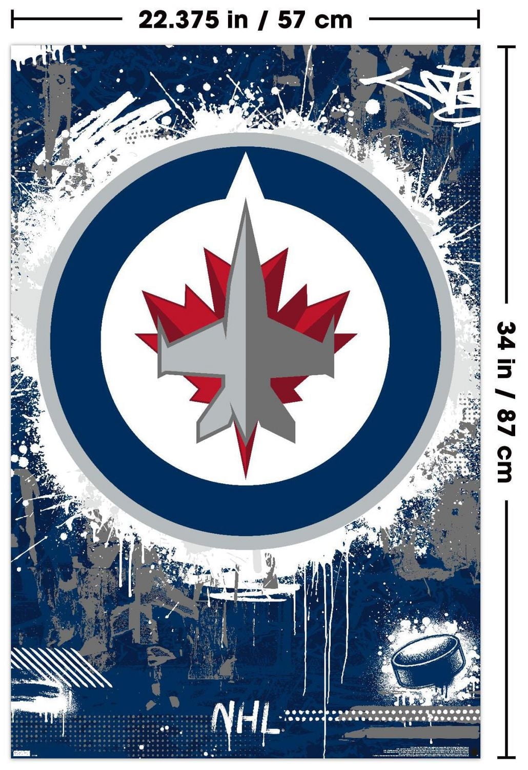 NHL Winnipeg Jets - Maximalist Logo 23 Wall Poster, 22.375" x 34"