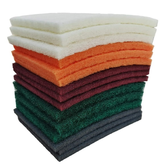 Tonmp 15 Pack 6 x 9 Inch Hand Pads Coarse Medium Fine Superfine 5 Different Specifications Assortment General Purpose Scouring Pad Ideal for Garden Tools and Grills,Automotive Body Tools 6