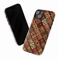 thumbnail image 4 of Vintage Floral Tile Phone Case, Boho Mandala Pattern Protective Cover in Warm Earth Tones for iPhone 16 15 14 13 12 11 Pro Max Mini Plus, 4 of 6