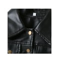 thumbnail image 4 of Sunisery Toddler Girls Motorcycle Jackets PU Faux Leather Coat Turn-Down Collar Long Sleeve Crop Tops Outerwear Coats, 4 of 6