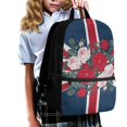 thumbnail image 3 of Uourmeti British Rose Union Adjustable Comfort Straps Backpack for School Outdoor, Smooth Zipper Large Capacity School Backpack Lightweight Student Bookbag, 3 of 6