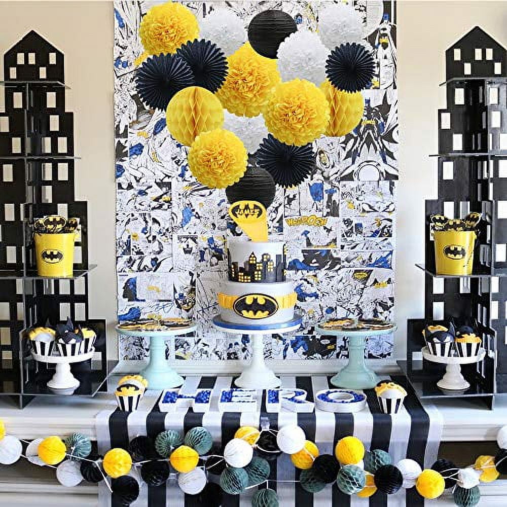 New Years Decorations Gold Black White Party Decorations Kit Tissue Paper  Pom Poms Flower Paper Lanterns Paper Honeycomb Balls Party Hanging  Decorations for 201… in 2023