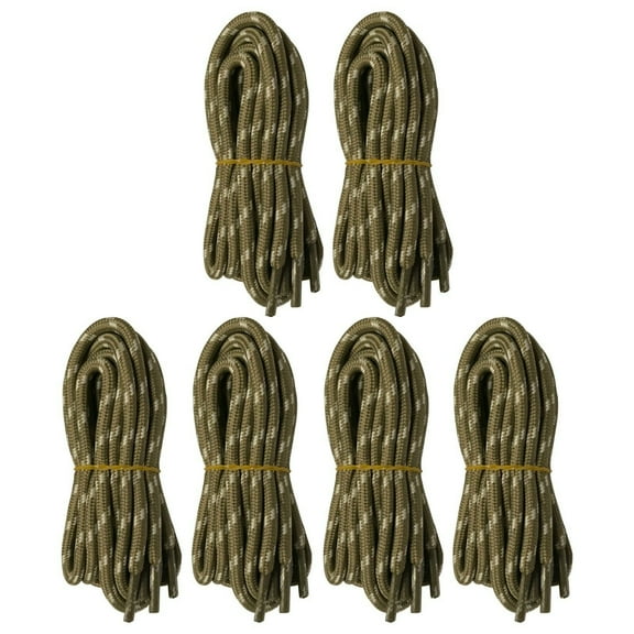 B&Q 6 Pairs 5mm Thick Heavy Duty Brown Gray Spot Hiking Work Boot Laces Shoelaces Strings Replacement for Men Women 39 40 48 54 55 60 63 72 Inches