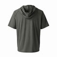 thumbnail image 5 of Men Short Sleeve Hoodie Breathable Athletic Hooded T Shirts Summer Gym Workout Pullover Hoodies with pockets Dark Gray XL, 5 of 8