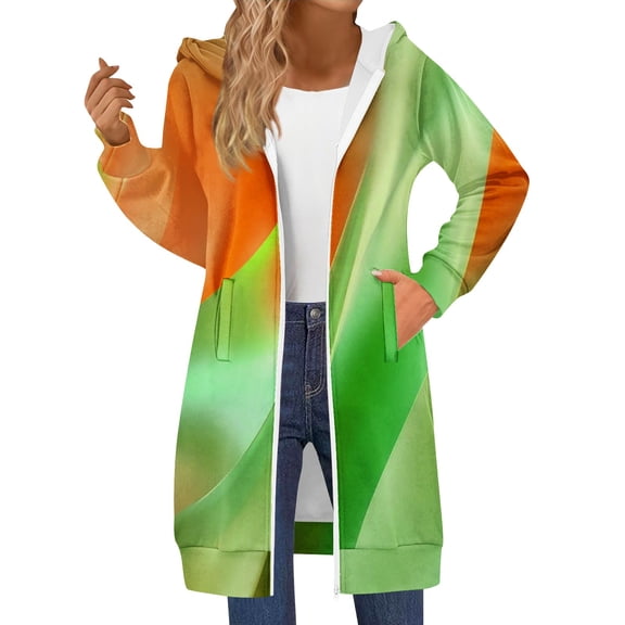 Bovemsi Sweatshirt for Women Long Zip Up Double Zipper Fleece Jacket Sweatshirts Fall Winter Fashion Clothes Zip Up Hoodie