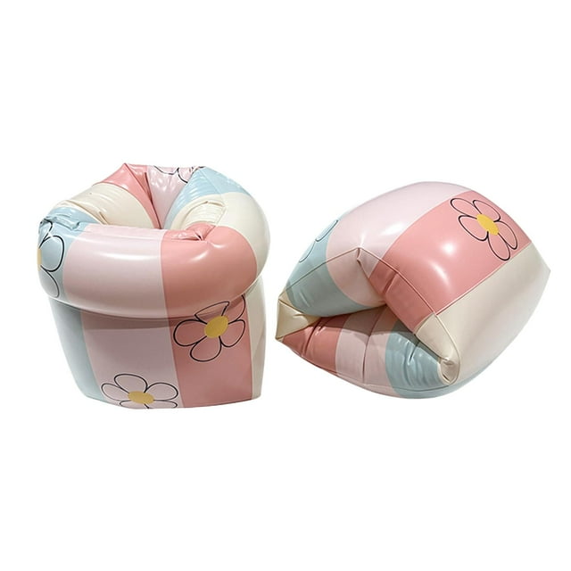 jinwen 1 Pair Kids Swimming Arm Float Rings for Pool Beginners Training Aid Sleeves Pink