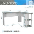 thumbnail image 6 of Modern L-Shaped Desk with Side Shelves, Grey, 6 of 9