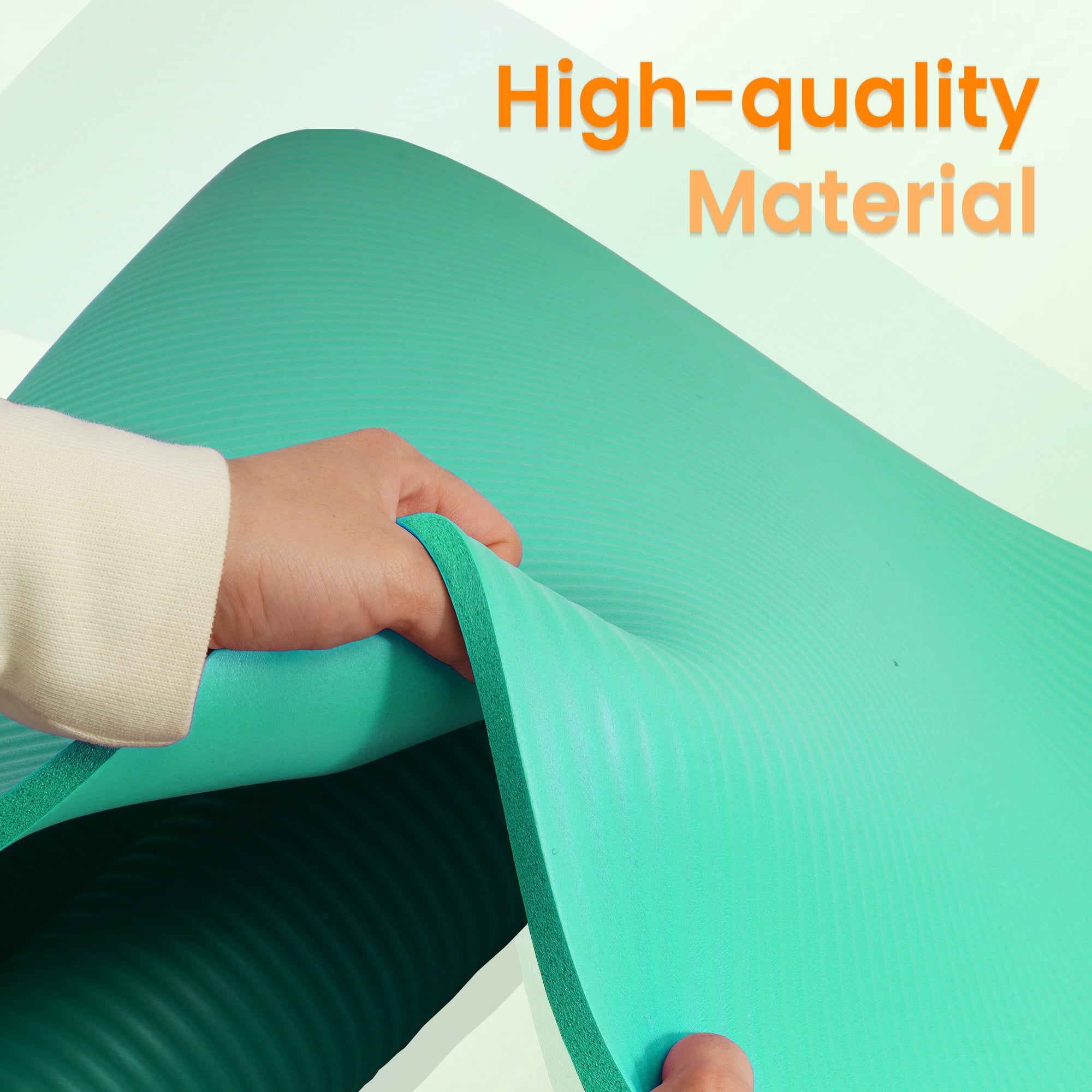 Signature Fitness 1/2-Inch Extra Thick Yoga Mat, 71"x24" Non-Slip Exercise Mat with Carry Strap, High-Density Foam for Home, Gym, and Travel