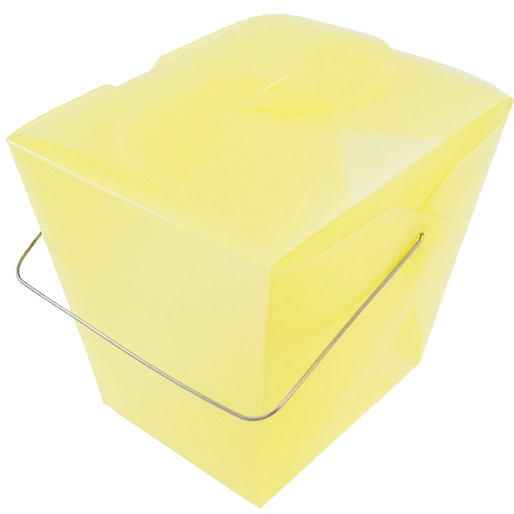 JAM Paper Plastic Take Out Container, 1/Pack, Yellow, Large, 4 x 3.5 x 4