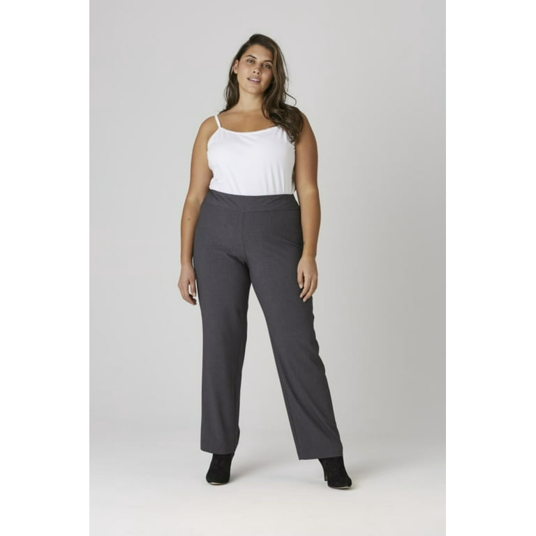 DressBarn Roz & Ali Secret Agent Pull-On Pants with Wide Waistband With  Tummy Control and Slim Leg 