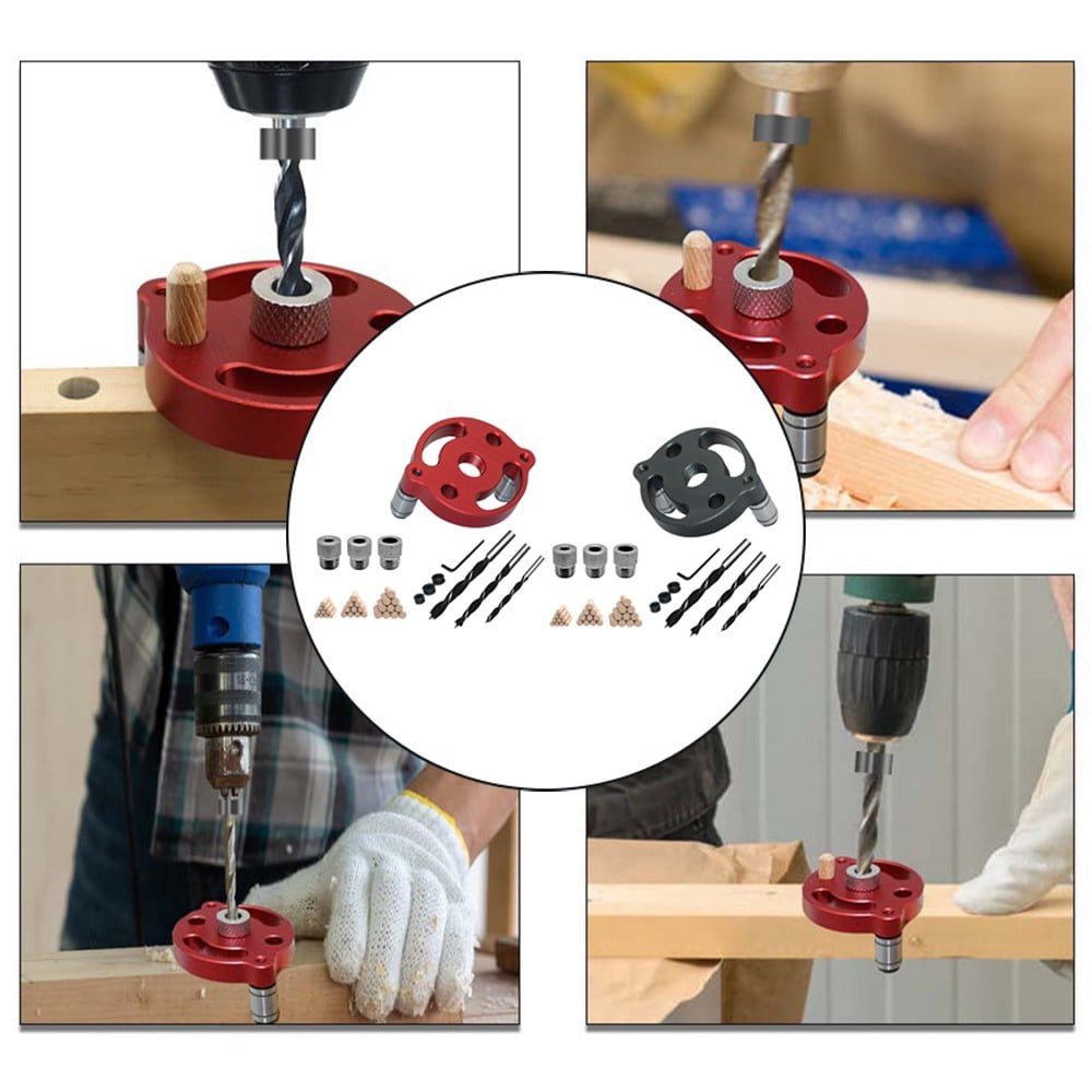 Whatever You Like Pocket Hole Jig Kit Dowel Drill Joinery Drive Adapter for Angle Drilling Holes (Hand Tools)