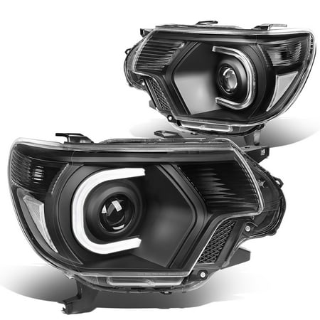 For 2012 to 2015 toyota Tacoma LED DRL Projector Headlight Black Housing Clear Corner Headlamp 13 14 13 14