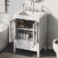 thumbnail image 5 of Harper & Bright Designs 24" Bathroom Vanity with Sink, Bathroom Vanity Cabinet with One Drawer and Doors, Adjustable Shelf, Solid Wood and MDF, White, 5 of 16