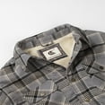 thumbnail image 4 of COEVALS CLUB Men's Flannel Jacket Shacket Sherpa Quilted Lined Casual Button up Snap Premium Jacket Shirts 63 Gray Plaid X-Large, 4 of 8