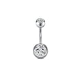 thumbnail image 2 of 1PC Silver Double Diamond Stainless Steel Belly Button Ring Navel Piercing Jewelry for Women, 2 of 4