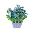 thumbnail image 4 of Pnellth Artificial Flower Weather Resistant Easy to Remain Plastic Marguerite Decorative Faux Flower Bonsai for Balcony Blue, 4 of 4