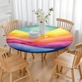 thumbnail image 3 of Colorful Tie Dye Mountain Pattern Round Fitted Tablecloth with Elastic Edge,Dining Table Cover Waterproof,Outdoor Round Tablecloth for Camping,Dining,Indoor and Outdoor, 3 of 7