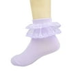 thumbnail image 6 of Kawell 5 Pairs Toddler Baby Girls Ruffle Lace Socks Cotton Frilly Ankle Soft Dress Kids Princess Socks 2-15T, 6 of 7