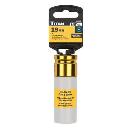 UPC: 0802090210921 | Titan Tools 21092 19 MM 1/2 Inch Drive Lug Nut Socket