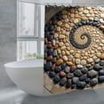 thumbnail image 3 of Shower Curtain" Spiral  Pebbles  Leaves  Natural  Art, 3 of 5