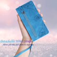 thumbnail image 6 of for Samsung Galaxy A14 Case Wallet,A14 Wallet Case for Women,Embossed PU Leather Protective Cover Magnetic Strap Zipper Card Holder Flip Phone Case for Samsung A14 5G(2023) (Blue), 6 of 7