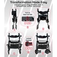 thumbnail image 3 of Bangeran DayWalker Drive Rollator Walker with Seat, Outdoor Rolling Walker, 8” Non-Pneumatic Tire Wheels, Compact Folding Design for Seniors, 2 in 1 Rollator, Dark Gray, 3 of 6