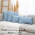thumbnail image 3 of Farmhouse Plaid Light Blue Throw Pillow Covers 16x16 Set of 2, 16 x 16 Blue and White Checkered Decorative Throw Pillows for Couch and Bed, Blue Outdoor Throw Pillows for Patio Porch, 3 of 6