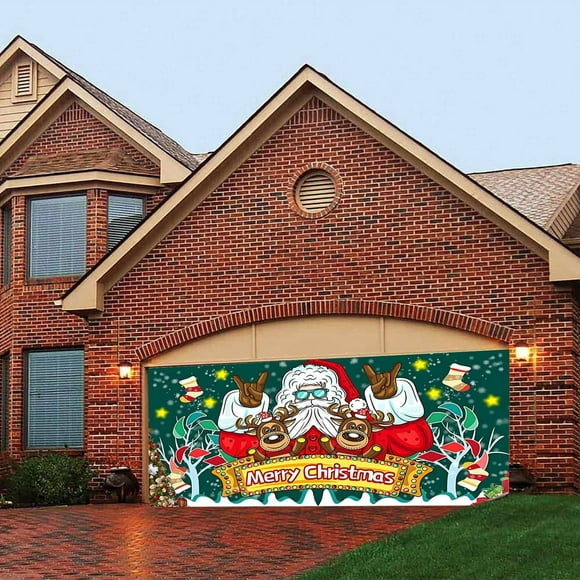 LLQkigsxse Thanksgiving Banners Front Porch Festive Christmas Garage Banner – Joyful Holiday to Your Garage