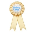 thumbnail image 1 of Uxcell Birthday Ribbon Pin, 5.9 x 2.8" Award Ribbon Fabric Birthday Boy Pin for Party Adults Women Party Decorations Celebration Accessory Gift, Gold, 1 of 6