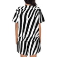thumbnail image 3 of Picia Zebra Pajamas Sets for Women Soft Short-Sleeved Pjs with Lounge Shorts Two Piece Sleepwear-, 3 of 9