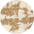 thumbnail image 1 of Ahgly Company Machine Washable Indoor Round Abstract Peach Puff G Area Rugs, 5' Round, 1 of 7