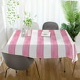 thumbnail image 6 of GZHJMY Pink Vertical Stripes Square Tablecloth, Waterproof Stain Wrinkle Resistant Washable Polyester Table Cover for Picnic Dinner Holiday Kitchen Party Decor, 54 x 54 in Home Decor, 6 of 7