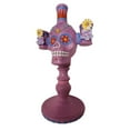 thumbnail image 4 of Ashland Dia De Los Muertos Halloween Candle Holder Purple 11 in, 4 of 6