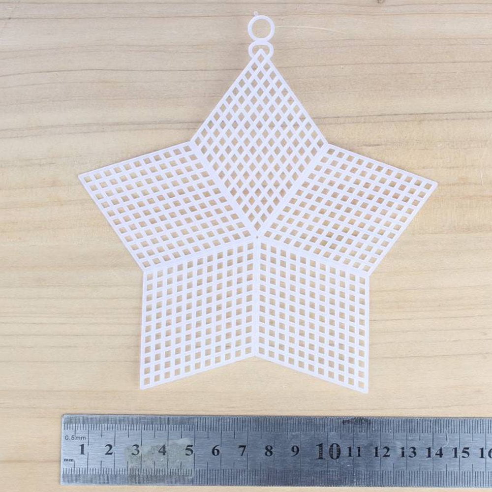 LEEYNEER 12PCS Needlepoint Canvas Star Shape Plastic Canvas Blank Canvas for DIY Craft