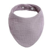 Baby Bibs Organic Cotton Muslin Scarf Burp with Snap Triangle Gauze Water Absorb Bandana for Boys Girls PL