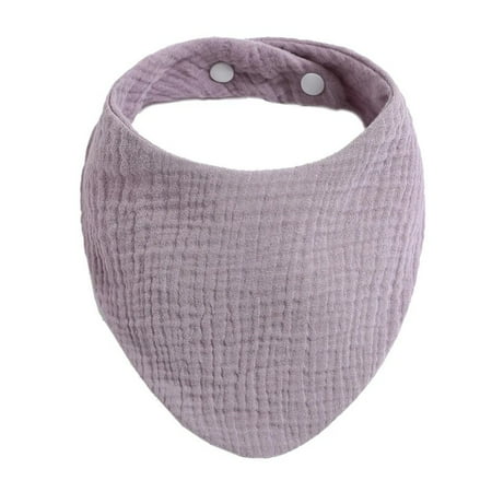 Baby Bibs Organic Cotton Muslin Scarf Burp with Snap Triangle Gauze Water Absorb Bandana for Boys Girls PL