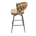 thumbnail image 4 of Of 2 28" Bar Stools. Technical Leather, 360 Degree Swivel Seat And Back. Metal Base For Kitchen Island, Restaurant, Bar, , Cafe, 4 of 7