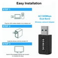 thumbnail image 5 of USB Wifi Adapter for PC/Desktop/Laptop, 1300M Dual Band 5G /2.4G USB 3.0 WiFi Dongle Wireless Network Adapter Fit for Windows 10/8/8.1/7/XP/11, Mac OS, 5 of 7