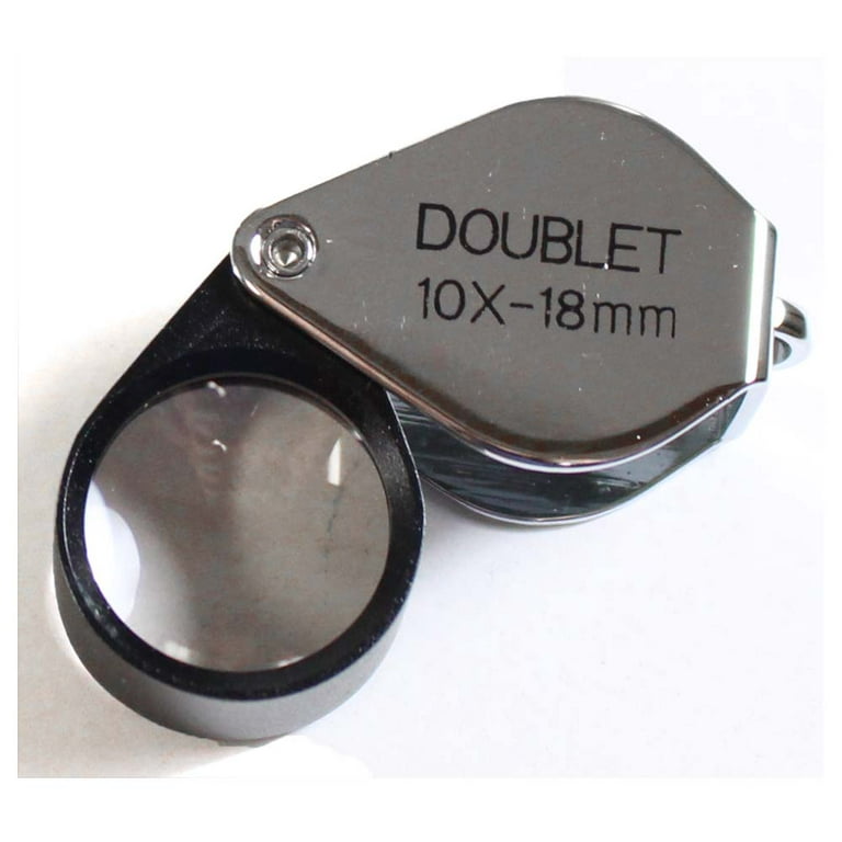 10x18MM Magnification Illuminated Chrome Body Jewelers Loupe with LED