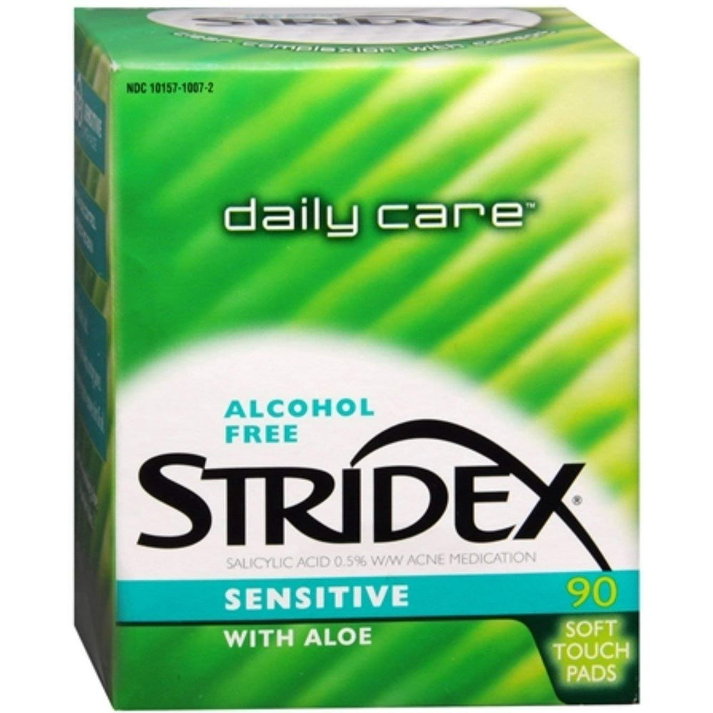 Stridex Daily Care Acne Pads with Aloe, Sensitive Skin, 90 ct