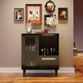 thumbnail image 2 of Royalbelle Black 30.7Inch Coffee Bar Cabinet with Wine Glass Rack & Storage, 2 of 6