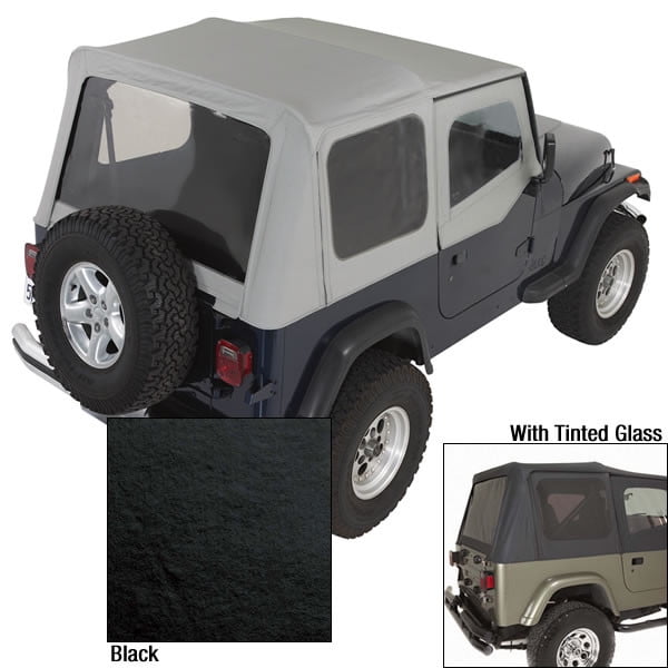 Rugged Ridge 13722.15 XHD Soft Top, Black, Tinted Windows; 88-95 Jeep Wrangler YJ